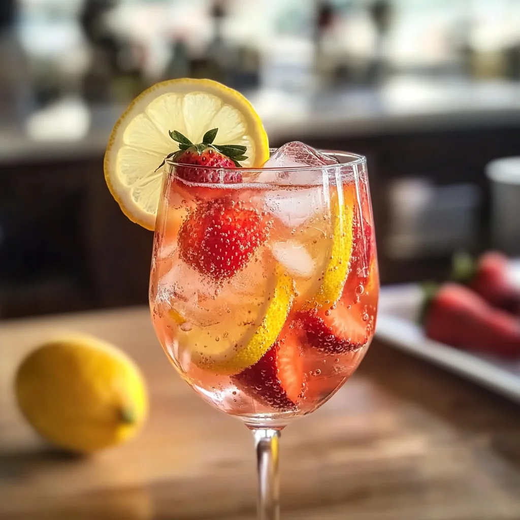 Sparkling Strawberry Lemon Mocktail