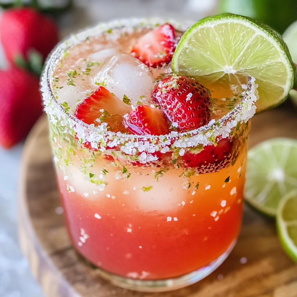 Strawberry Lime Mocktail Margarita
