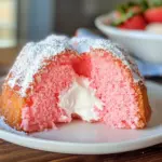 Strawberry Marshmallow Cake (Strawberry Bundt Cake with Marshmallow Cream Filling)